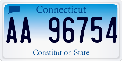CT license plate AA96754