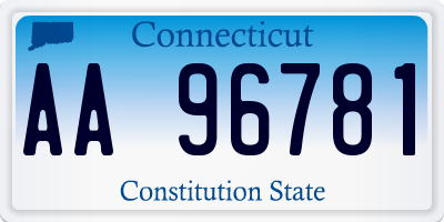 CT license plate AA96781