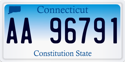 CT license plate AA96791