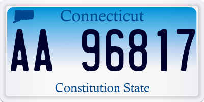 CT license plate AA96817