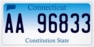 CT license plate AA96833