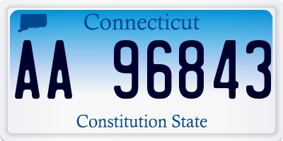 CT license plate AA96843