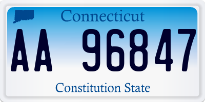 CT license plate AA96847