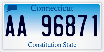 CT license plate AA96871