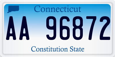 CT license plate AA96872