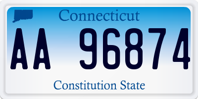 CT license plate AA96874
