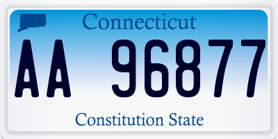 CT license plate AA96877