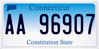 CT license plate AA96907