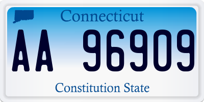 CT license plate AA96909