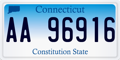 CT license plate AA96916