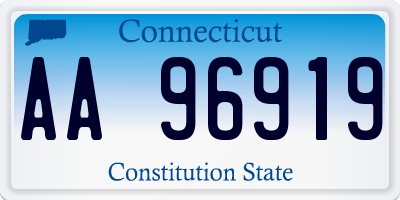 CT license plate AA96919