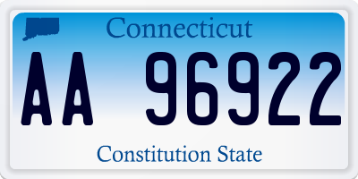 CT license plate AA96922