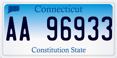 CT license plate AA96933