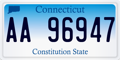 CT license plate AA96947