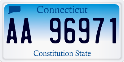 CT license plate AA96971