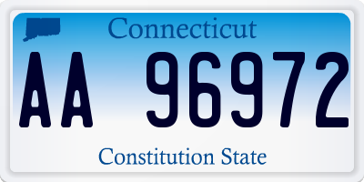 CT license plate AA96972