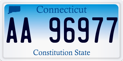 CT license plate AA96977