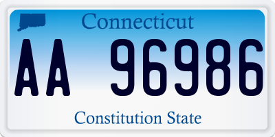 CT license plate AA96986