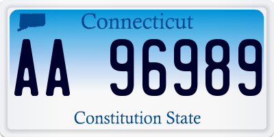 CT license plate AA96989