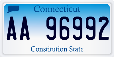 CT license plate AA96992