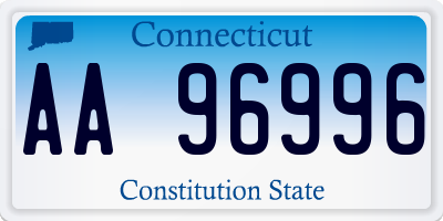 CT license plate AA96996