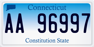 CT license plate AA96997
