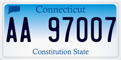 CT license plate AA97007