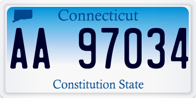 CT license plate AA97034