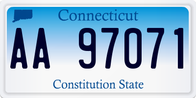 CT license plate AA97071