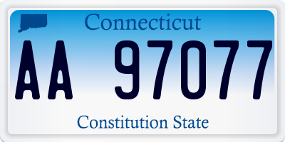 CT license plate AA97077