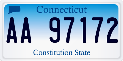 CT license plate AA97172