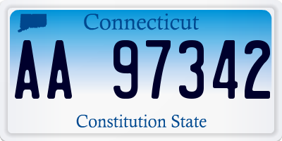 CT license plate AA97342