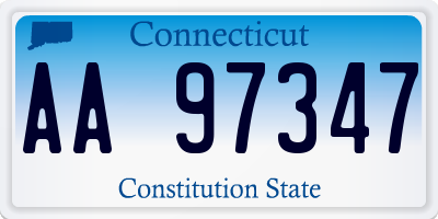 CT license plate AA97347