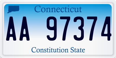 CT license plate AA97374