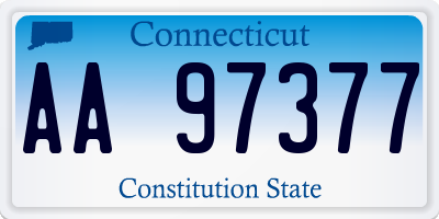 CT license plate AA97377