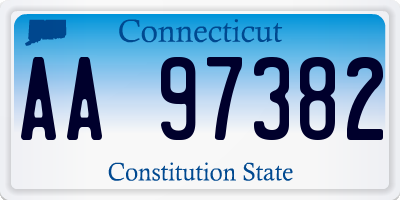 CT license plate AA97382