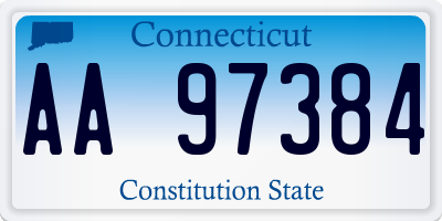 CT license plate AA97384