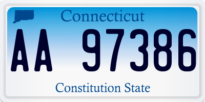 CT license plate AA97386