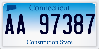 CT license plate AA97387