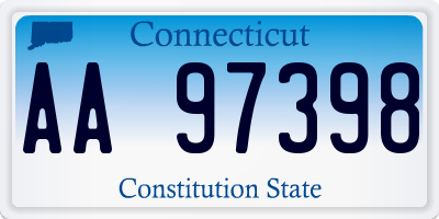 CT license plate AA97398