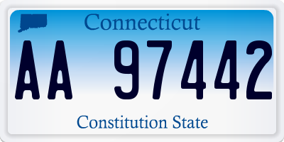CT license plate AA97442