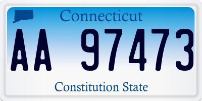 CT license plate AA97473