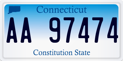 CT license plate AA97474