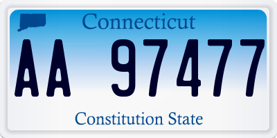 CT license plate AA97477