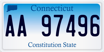 CT license plate AA97496