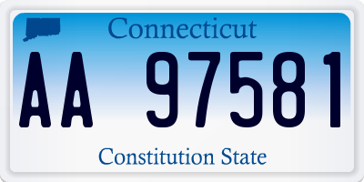 CT license plate AA97581