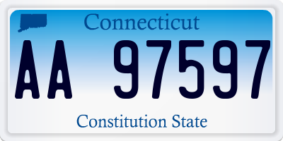 CT license plate AA97597