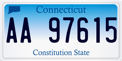 CT license plate AA97615