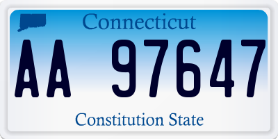 CT license plate AA97647