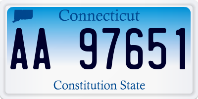 CT license plate AA97651